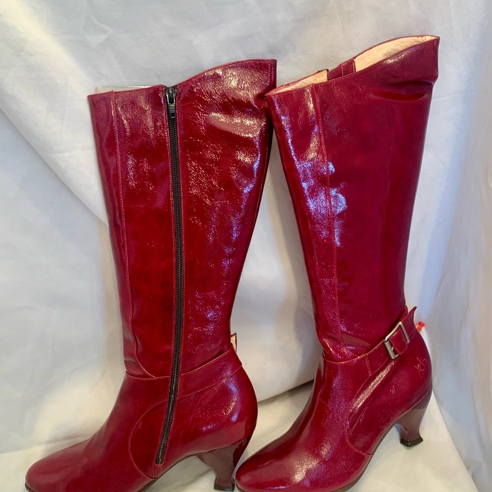 John Fluevog Glossy Red Heeled Boots